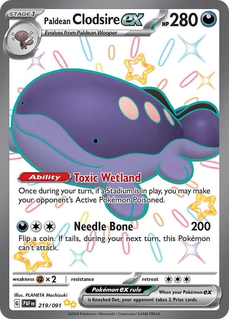 Paldean Clodsire ex (219/091) (PAF)