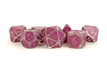 Ice with Purple Enamel Acrylic 16mm Poly Dice Set