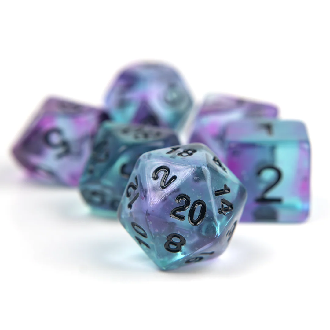 Peacock Glowworm Dice Set